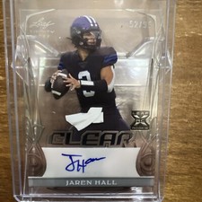 2023 Leaf Trinity Football - Jaren Hall - Silver Clear XRC Auto #d 33/99