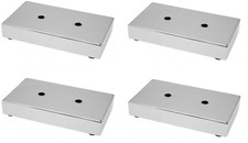4x Möbelfuß chrom Design Möbel Bein Tisch Fuss 180x100 Sofa Anschraubfuß eckig