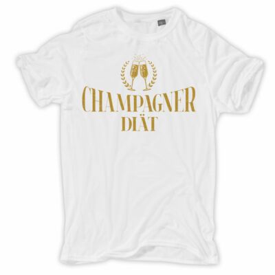 Herren TShirt Champagner Diät in GOLD  einzelstück sekt kaviar rockn roll