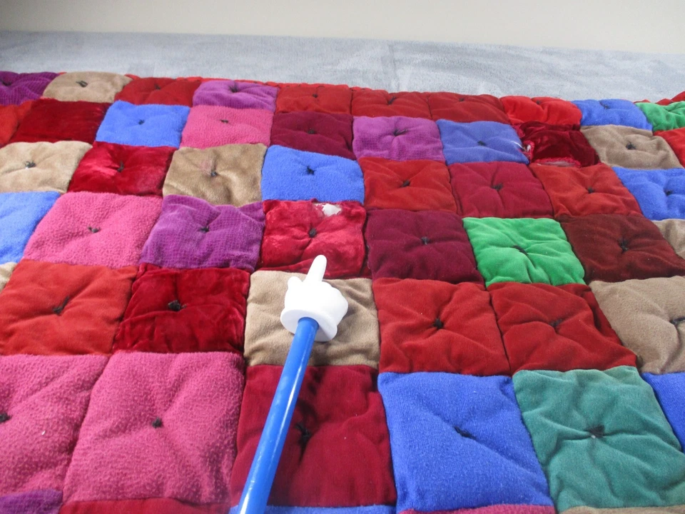 Colcha edredón manta retazos vintage 75 x 82 colorido años 80 Foto 2 de 4