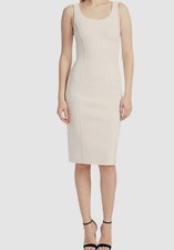 $1795 Michael Kors Women's Ivory Scoopneck Boucle Sheath Dress Size 6