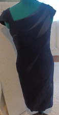 Adrianna Papell Very Flattering -Knee Length Dress sz. 10 Navy Blue, Cap Sleeves