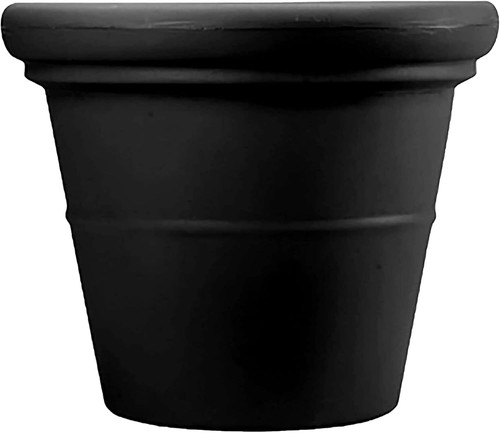 New- Terrazzo Large Round Plastic Plant Pot w/Rolled Rim - Light