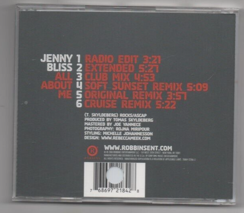 Jenny Bliss All About Me CD 6 Remixes Cruise Remix - Imagen 2 de 2
