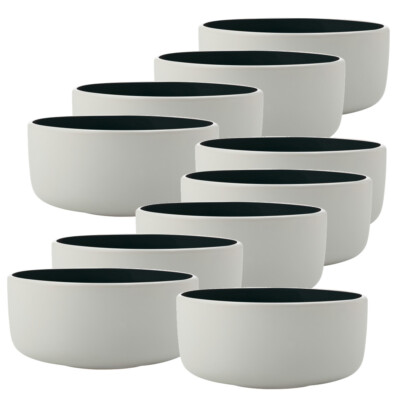 10er SET Maxwell & Williams TINT Schale 14 cm, Schwarz, Porzellan, AY0252