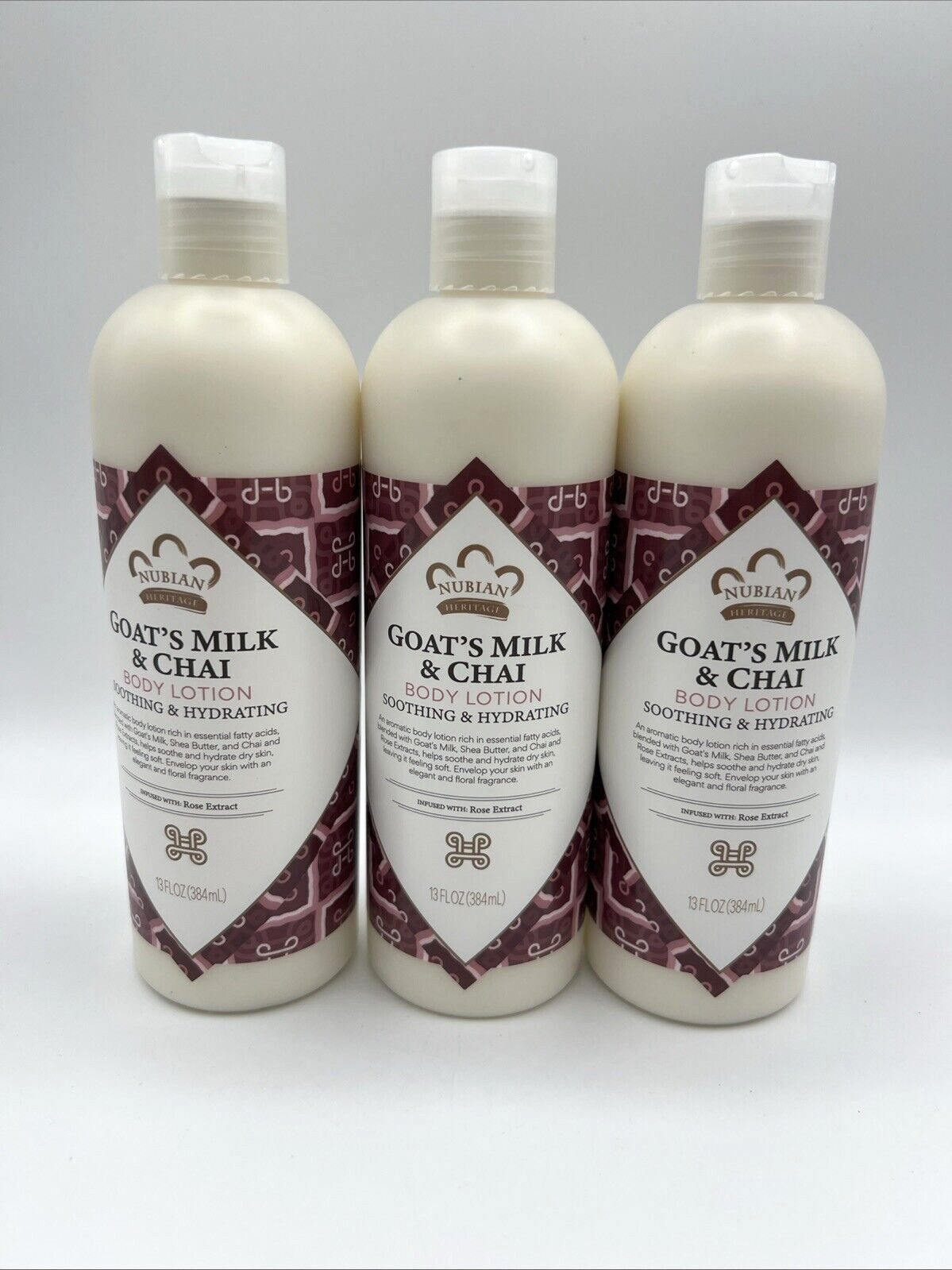 Nubian Heritage Lotion, Goats Milk and Chai, 13 Ounce 3 Pack