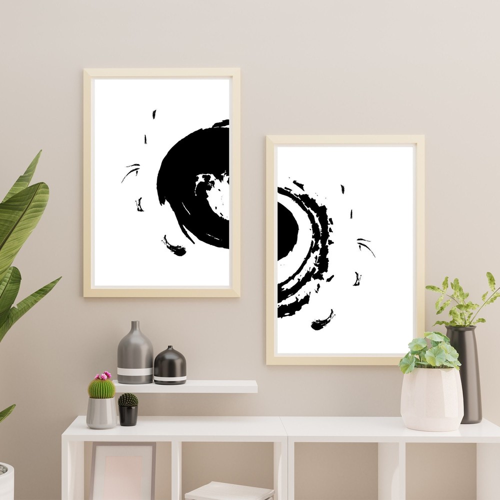Set of 2 Abstract Prints, Handmade Abstract Prints, Abstract Modern Art Prints