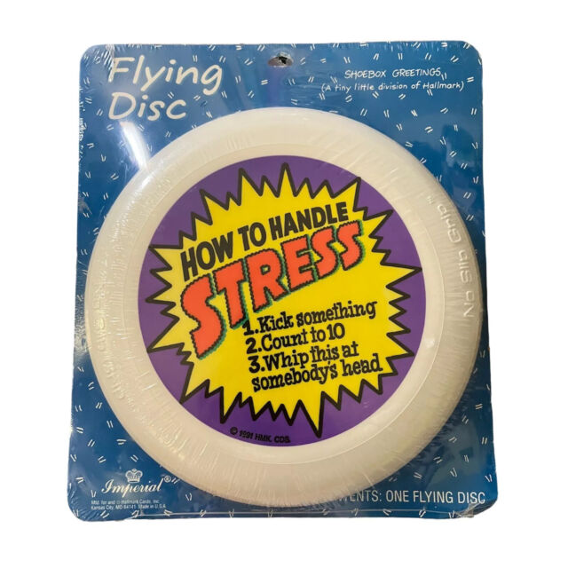 NWT Flying Disc Frisbee How To Handle Stress 1991 Hallmark No Slip Grip NWT Flying Disc Frisbee How To Handle Stress 1991 Hallmark No Slip Grip