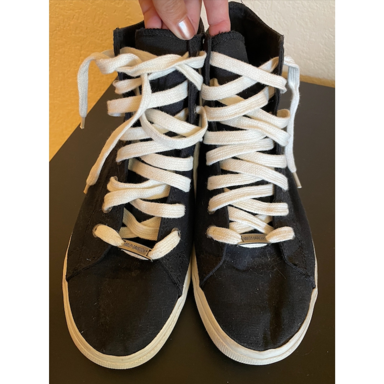 Men's RARE Harley Davidson Canvas Shoes - Screamin' Eagle Skull - Sz 8.5 image 2