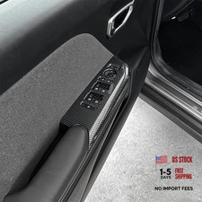Car Window Switch Panel Cover Side Door Lock Lift Control Carbon Fiber Pattern