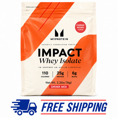MyProtein Impact Whey Isolate Strawberry Milkshake 2.2 lb (1kg) 