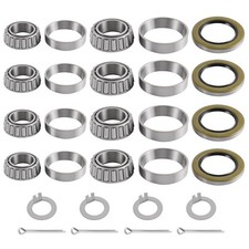 4 Sets 7000 LB Trailer Axle Bearing Kits 25580 14125A with Double Lip Grease ...