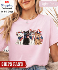 Patriotic Cat Shirt, 4th Of July Cat Lover Te...