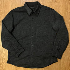 Banana Republic Mens Shacket Medium Gray Textured Button Up Shirt Jacket Classic