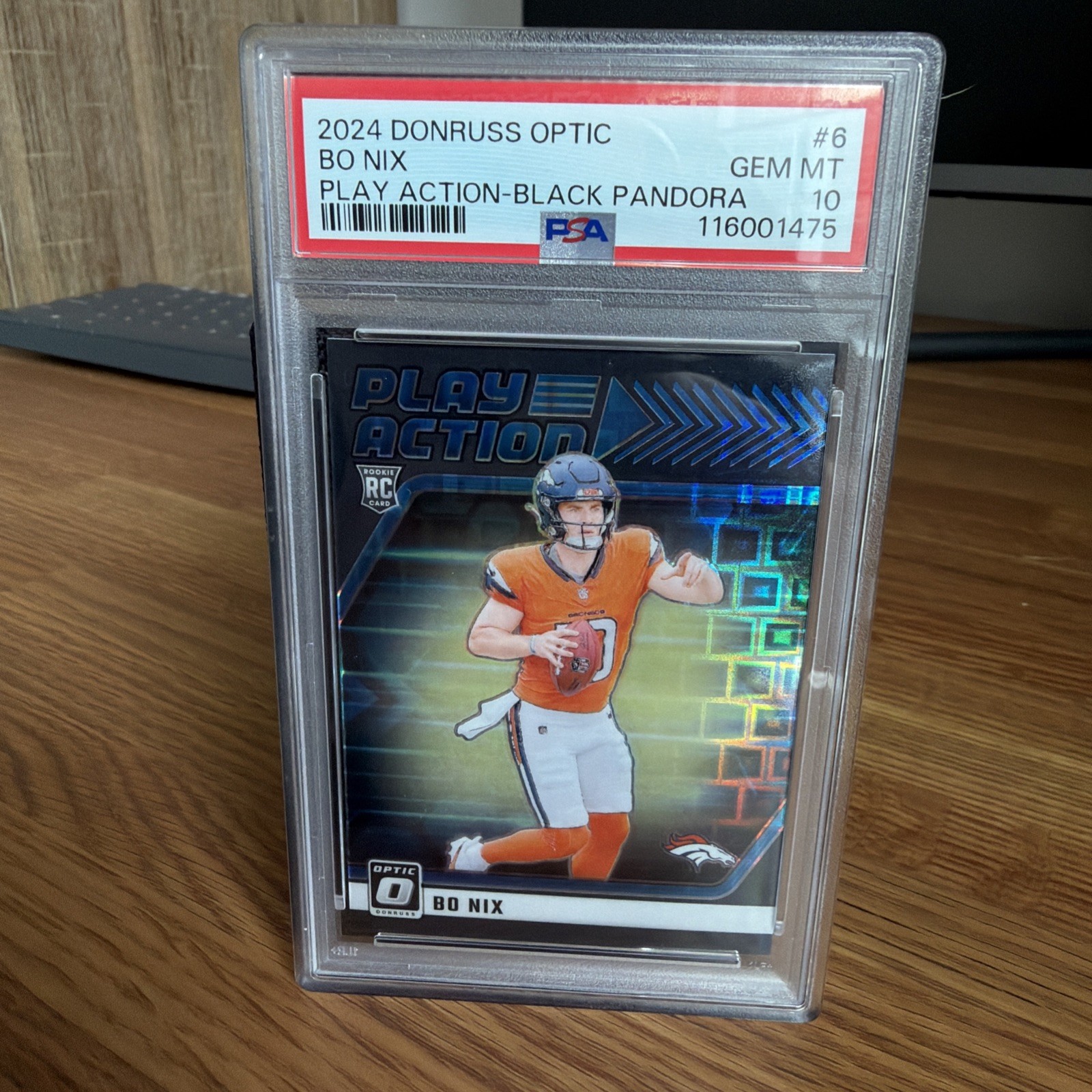 Bo Nix Panini Donruss Optic Play Action #6 Black Pandora