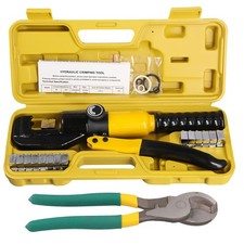 Hydraulische Presszange 4-70 mm² Quetschzange Kabelschuhe Pressbacken 10 Ton DHL