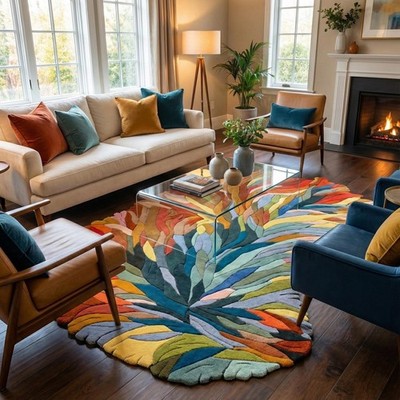 Designer Rug | Irregular Rug | Wool area Rugs | Living Room Rug | Tufted A206