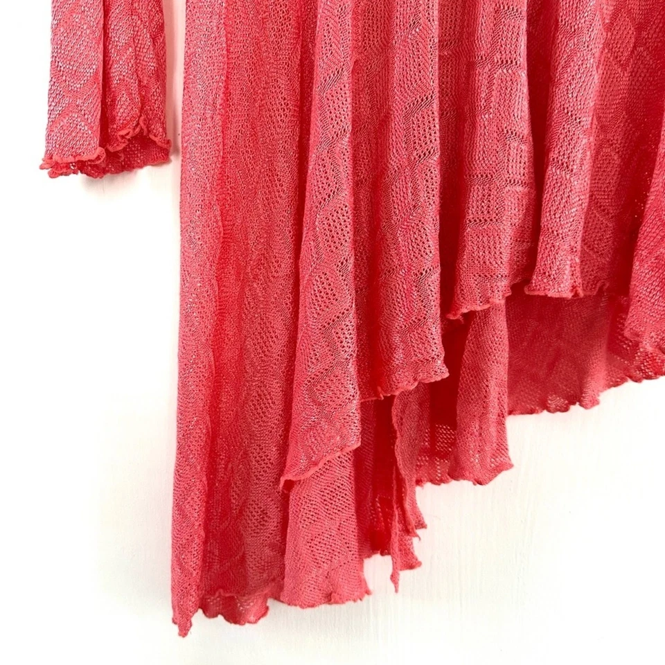 Cárdigan Letarte Hecho a Mano Tejido Transparente Encubrimiento - Talla S - Hecho en EE. UU. Foto 4 de 4