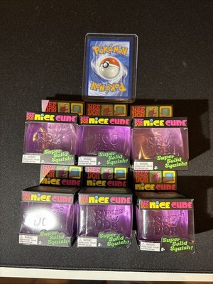 Nee Doh Nice Cube - Super Solid Squish! (Purple) - LOT POF 6 + Mystery Card?!?!