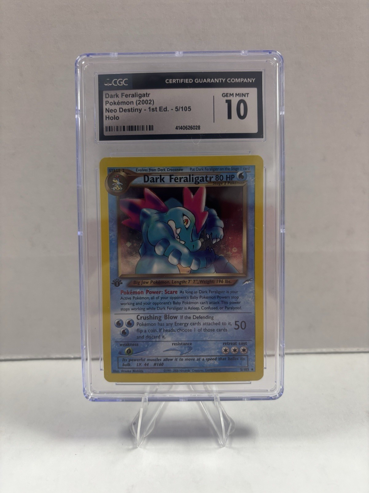 Pokemon Dark Feraligatr Neo Destiny 1st Edition Holo Rare #5 CGC 10 Gem