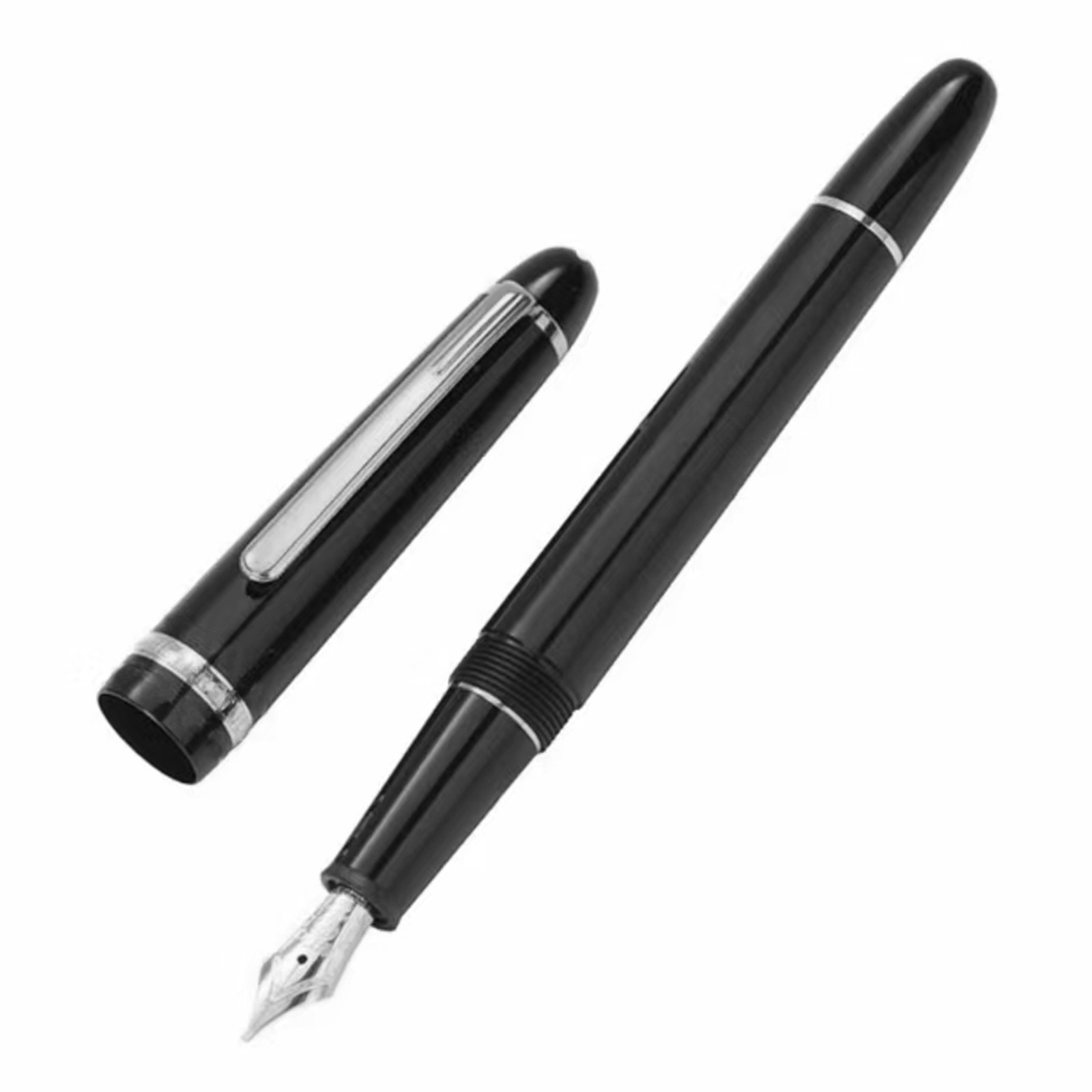 Jinhao X159 Fountain Pen Gift Black With Silver Clip Fine Nib Acrylic Screw Cap