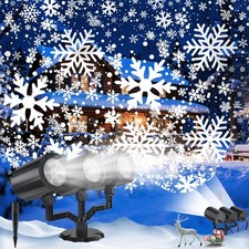 Christmas Projector Lights Outdoor, 2025 Upgraded Triple Head Snowflake Projecto