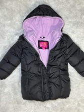 Pink Platinum Full Zip Hooded Puffer Jacket Coat Girls 12m Black