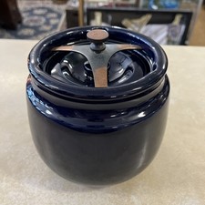 Dunhill England Antique Navy Blue Ceramic Glazed Tobacco Humidor