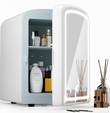 COYCYQI 4L Mini Skincare Fridge with Dimmable LED Mirror, Portable Beauty Refrig