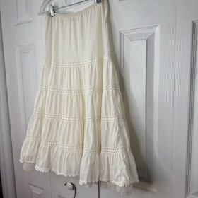 Vtg Barbizon Blendaire Batiste Beige Tiered Half Slip Skirt Petti Boff 14 16 XL