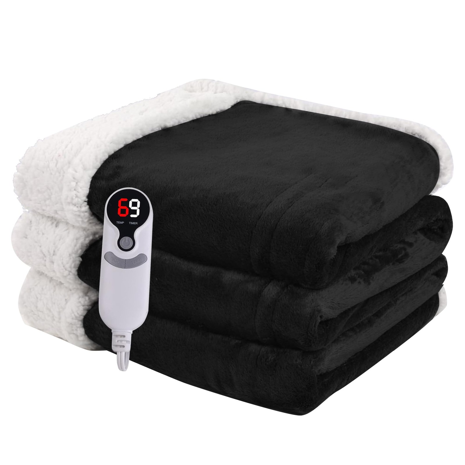 Heated Blanket Electric Full Size 72''x84''(Full), 06 - Blac
