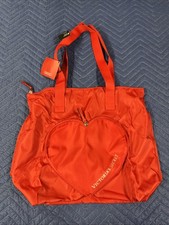 Victoria  s Secret Red Heart Valentine  s V-Day Packable Tote Bag Zipper NWT