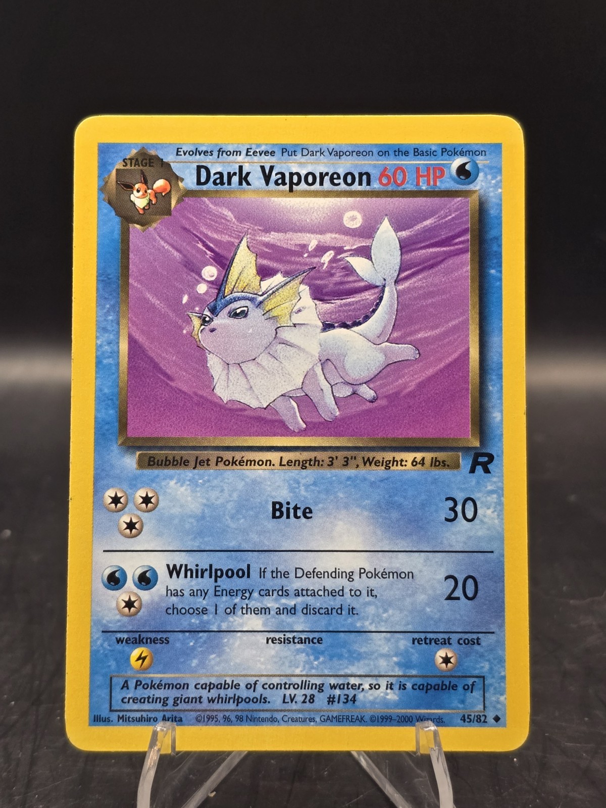 Pokemon TCG Dark Vaporeon 45/82 Team Rocket Regular Unlimited Uncommon NM