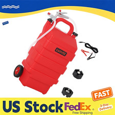 16 Gal 60l Portable Fuel Transfer Tank With 12v Pump 3.8 Gpm Gas Diesel Caddy