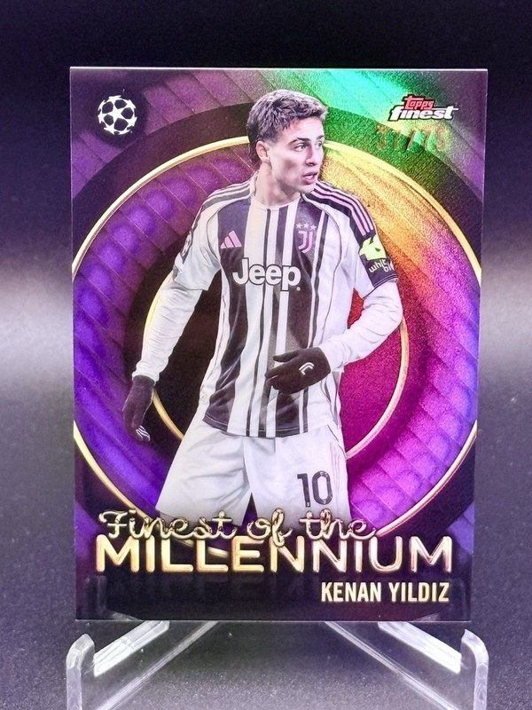 2025-26 Topps Finest UEFA FM-10 Kenan Yildiz Juventus Purple 37/75