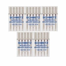 25 Schmetz Microtex Sharp Sewing Machine Needles 130/705 H-M Size 70/10