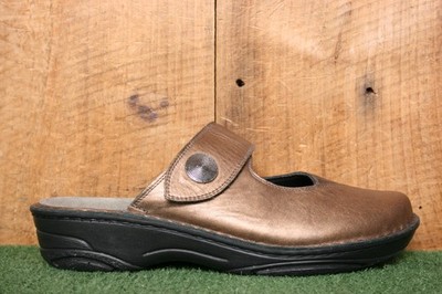 BERKEMANN 'Heliane' Bronze Metallic Leather MJ Strap Mules UK 8.5 | US 10.5