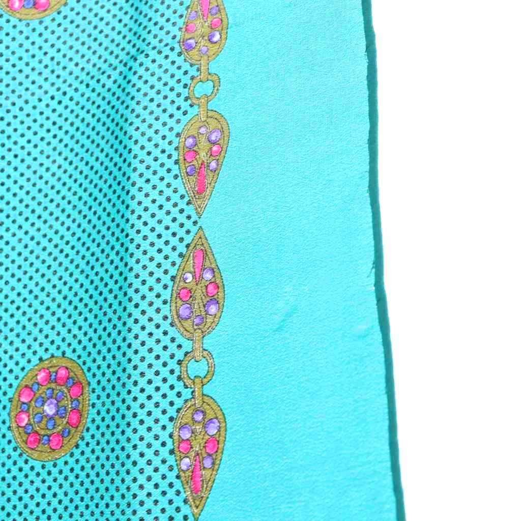 Christian Dior Scarf Pattern Logo Silk Dot Green /An3 Oh Women's Authentic thumbnail 8