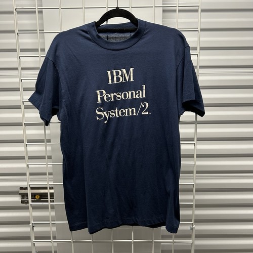 Vtg 80’s IBM Personal System 2 Shirt Single Stitch Size M Tech Tee Rare Navy