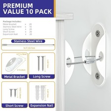 10 Pack Furniture Anchors for Baby Proofing, Anti Tip Furniture Wall Anchors,...