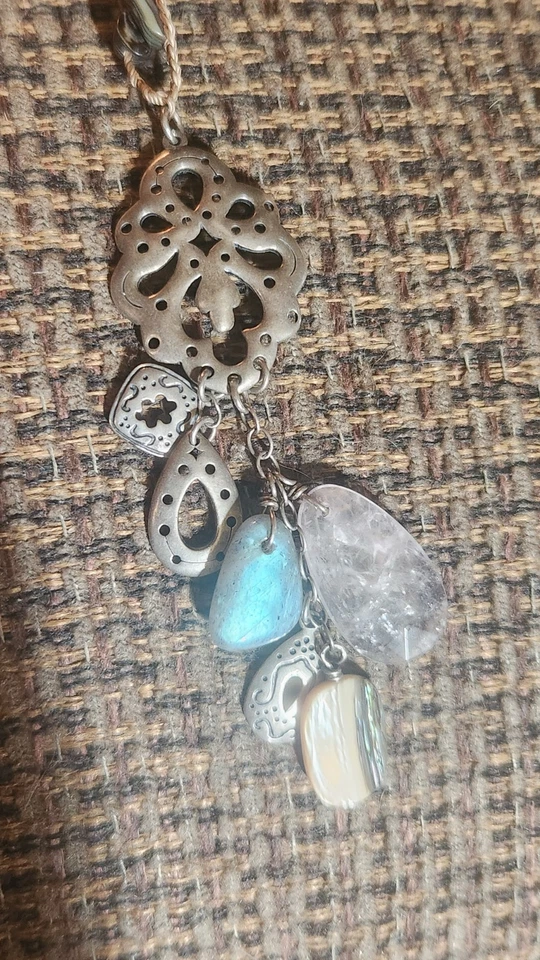 1390 SILPADA 纯银 32 英寸紫水晶珍珠鲍鱼项链 #N2103 已退役 — 第 4/4 张图片