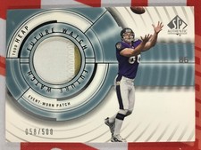 2001 SP Authentic #108 Todd Heap Baltimore Ravens Future Watch PATCH 58/500