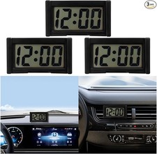 Mini Car Dashboard Digital Clock With Clear Lcd Screen Self-adhe Color Black