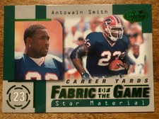 ANTOWAIN SMITH #’d 258/750 FABRIC OF THE GAME 1999 LEAF CERTIFIED