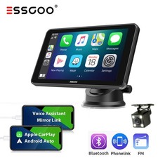 ESSGOO 7 Inch Touch Screen Car Gps Navigation Wireless CarPlay Android Auto BT