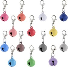 14 Pack Bells Cat Dog Collars Charms Colourful Pet Small Bells W/ Clasps Cat