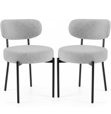 Juego de 2 sillas de comedor modernas de mediados de siglo redondas #208