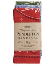 Pendleton 3 Pack - 22” Cowboy Cotton Bandanna Red/Blue/Green NWT