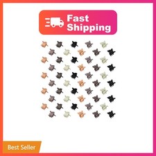 Ruocce Matte 5 Colors Mini Butterfly Hair Claw Clips, 50 Pack