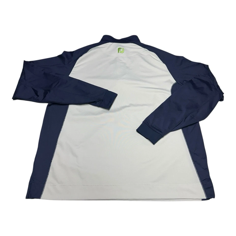 Pullover FootJoy 1/4 Cremallera Para Hombre Talla L Blanco Azul Marino Pullover Rendimiento Golf Foto 2 de 4